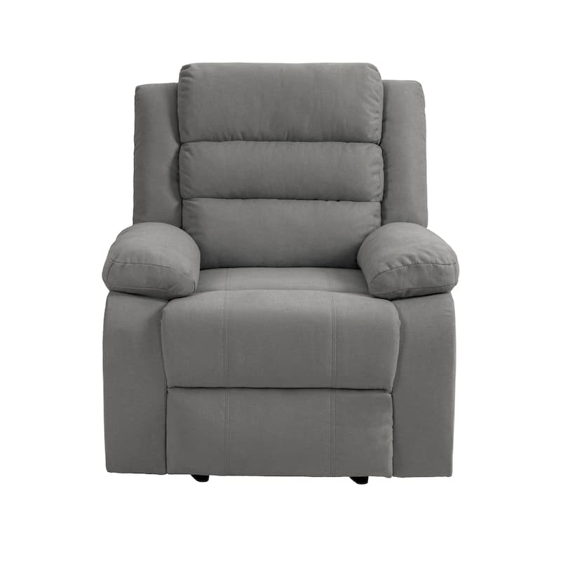 Modern Manual Recliner Chair, Soft Fabric Sofa Chair For Living Room - Grey