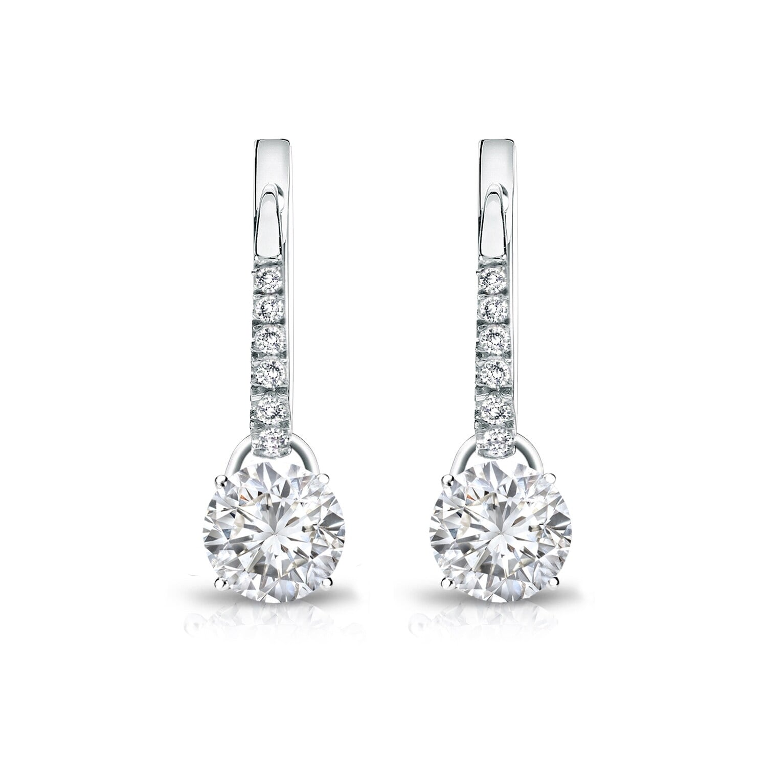 Auriya 1ctw Round Diamond Dangle Earrings 14k Gold