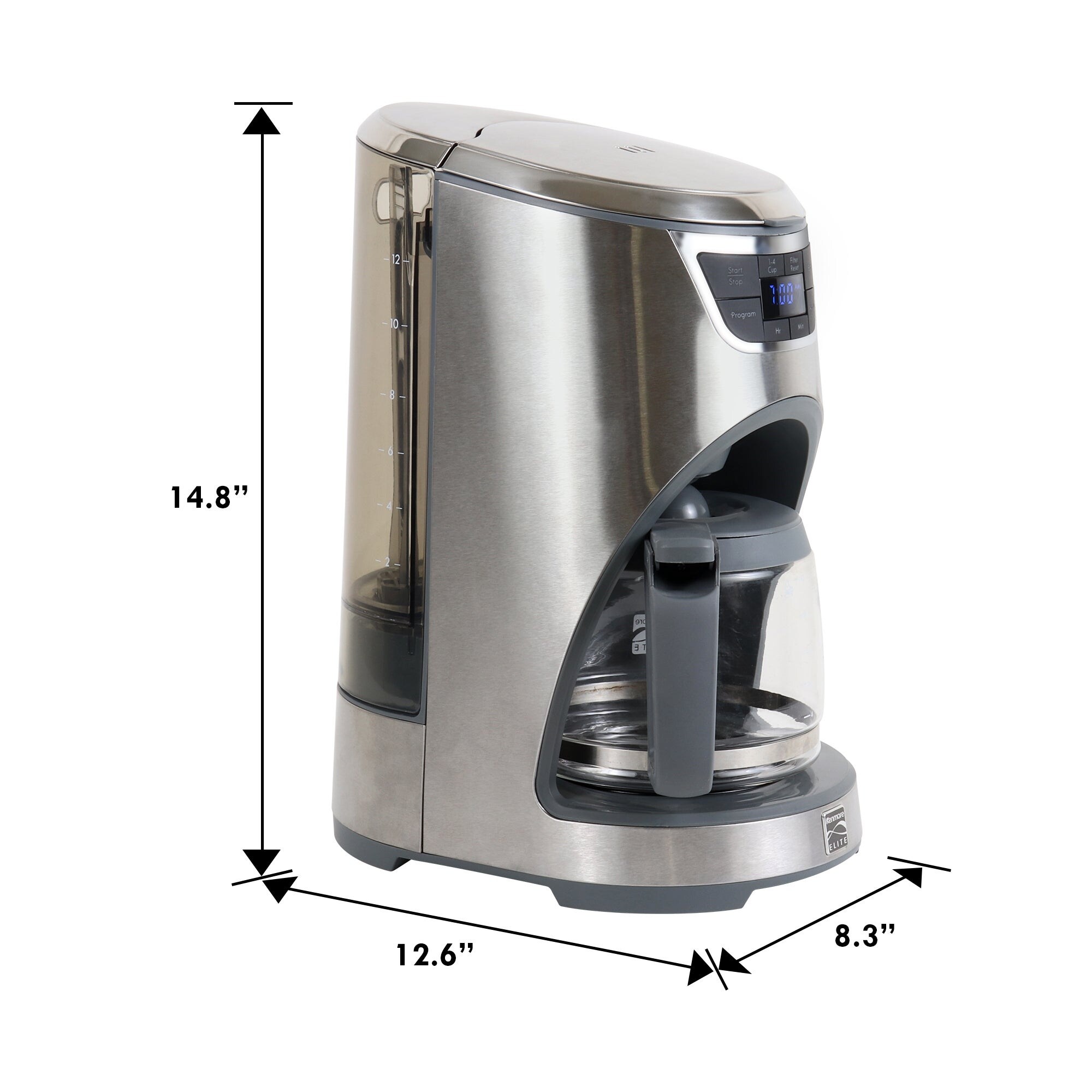 Kenmore Elite Programmable Coffee Maker 12 Cup Stainless Steel