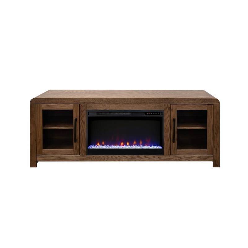 Bridgevine Home Haven 65 inch Fireplace TV Stand, for TVs up to 75 inches, Minimal Assembly
