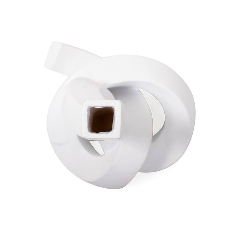 Allan Andrews Contemporary Abstract Matte White Twisted Candle Holder