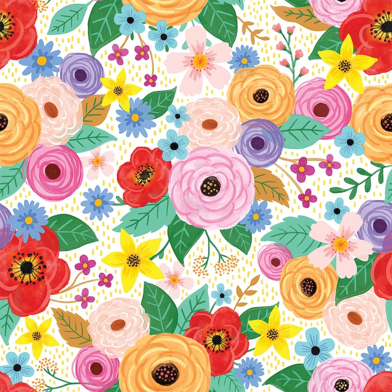 Teacher Created Resources Peel and Stick Decorative Paper Roll, 17-1/2" x 10 ft, Wildflowers