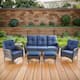 Option Brown Wicker / Blue Cusion