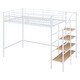 preview thumbnail 6 of 10, White Metal Loft Bed wGrid Storage Guardrail, Storage Ladder - Twin