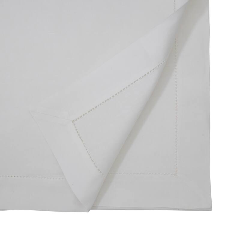 Linen Blend Table Runner - Classic Hemstitch Decorative Table Runner for Dining Tables