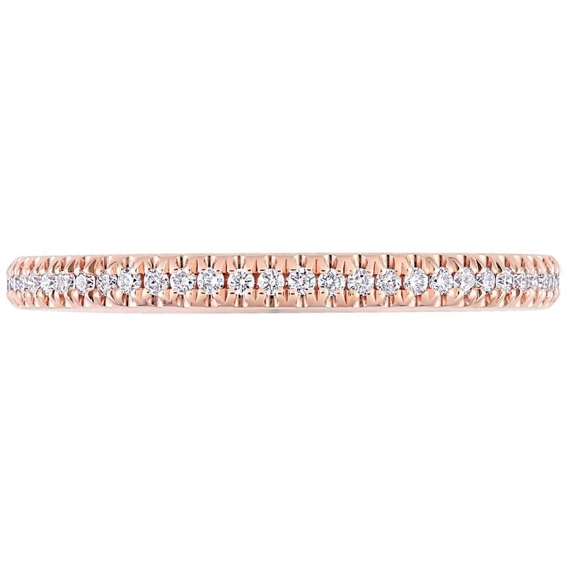 Miadora 14k Rose Gold 1/4ct TDW Diamond Stackable Eternity Wedding Band Ring
