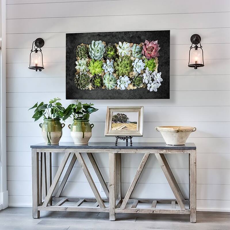 Modern Home Living Wall Galvanized Steel/Zinc Succulent Planter, Wall Mounted Garden Pocket Planter (Horizontal 18 Pocket