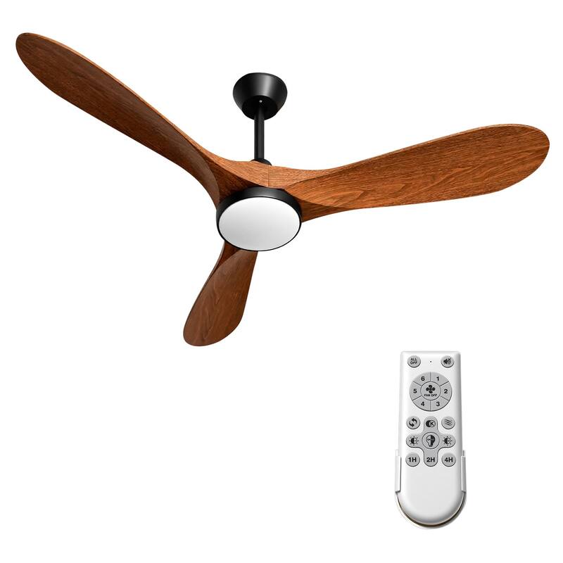 52" Quiet Ceiling Fans with Lights and Remote Control Reversible DC Motor,6 Speeds,3 Plastic Blades for Bedroom Living Room