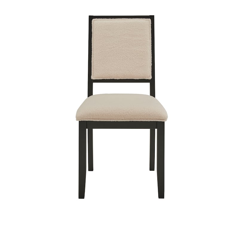 Harstad Wood Finish Cream Boucle Fabric Dining Chair (Set of 2) by iNSPIRE Q Modern