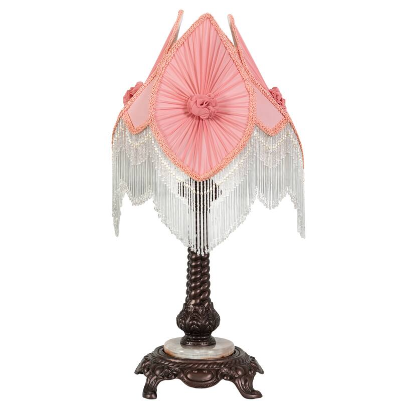 26 In. Fabric & Fringe Pink Pontiff Accent Lamp