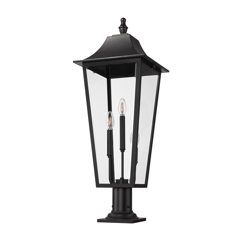 Gannon 3 Light Outdoor Pier Mounted Fixture in Black
