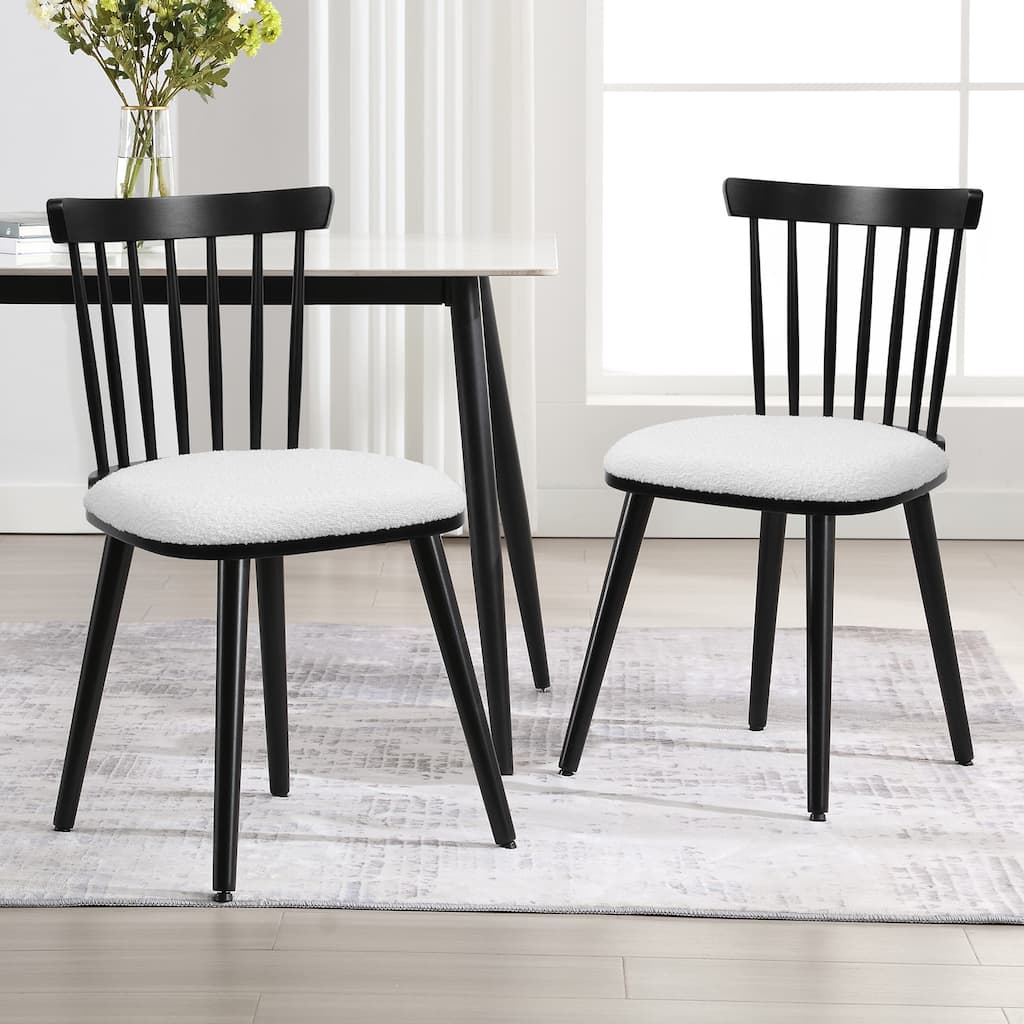 Farmhouse Spindle-Back Windsor Dining Chairs with Solid Wood