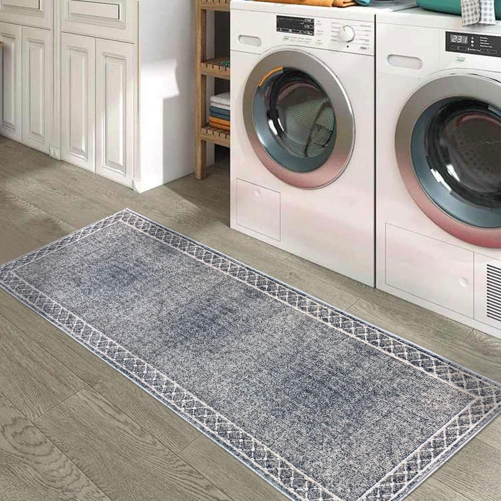 SussexHome Washable Ultra Thin Laundry Room Rug Runner - 20" x 59"