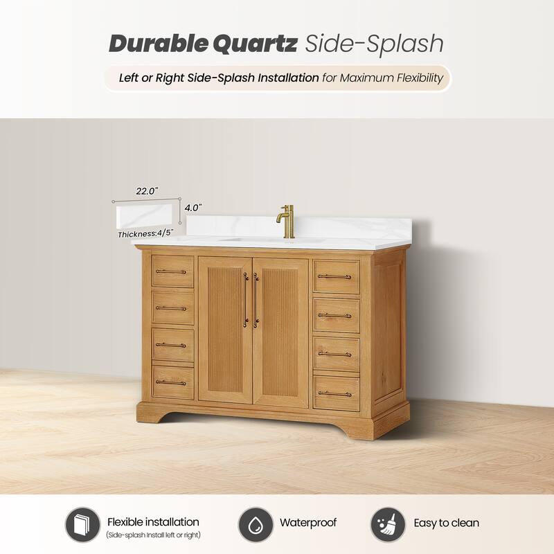 Tokyo Bath Vanity with Quartz Stone Top without Mirror