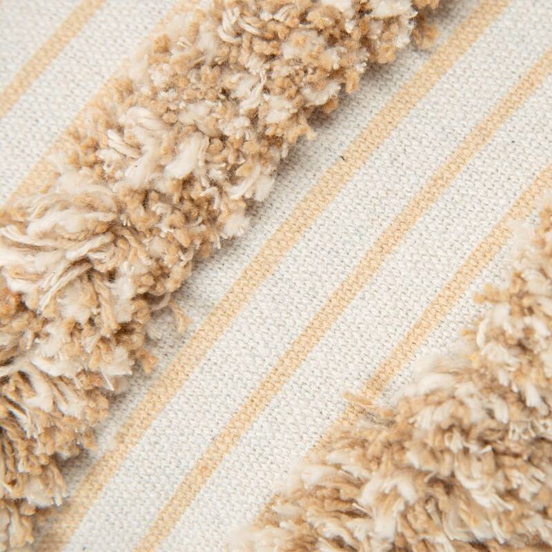 Donny Osmond Beige Stripe Throw Pillow