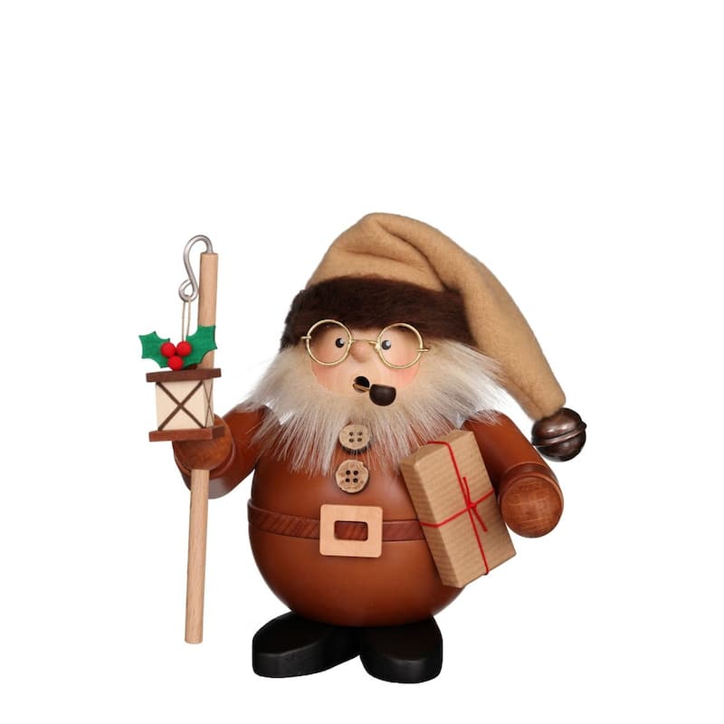 6" Beige and Brown "Santa Claus Holding A Staff" Incense Burner