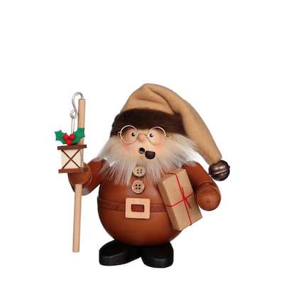 6" Beige and Brown "Santa Claus Holding A Staff" Incense Burner