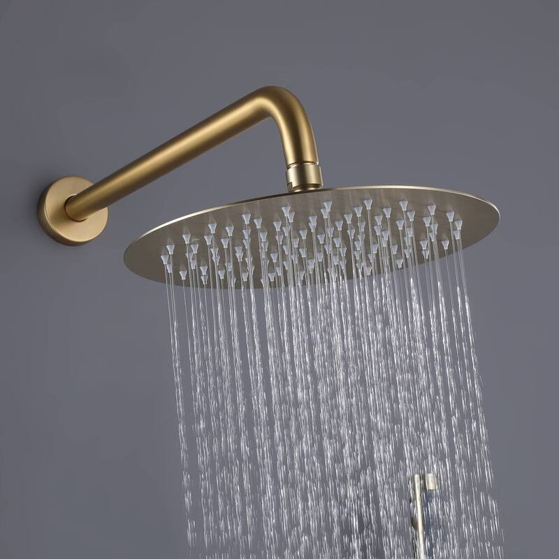Wall Mount Shower Faucet With Hand Shower Complete Shower System Set Modern 10 Inch Shower Head Set With Rough-in-Valve