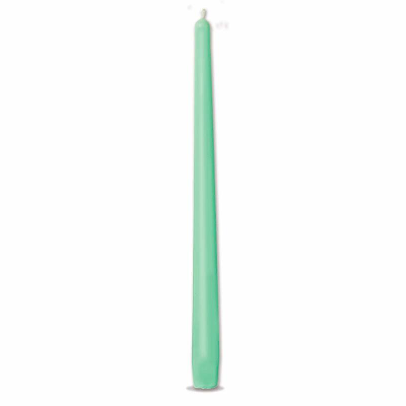 Color Studio 12" Traditional Taper Unscented Smokeless Paraffin Wax Candle Seafoam Set of 4 Burn Time 8 hrs.