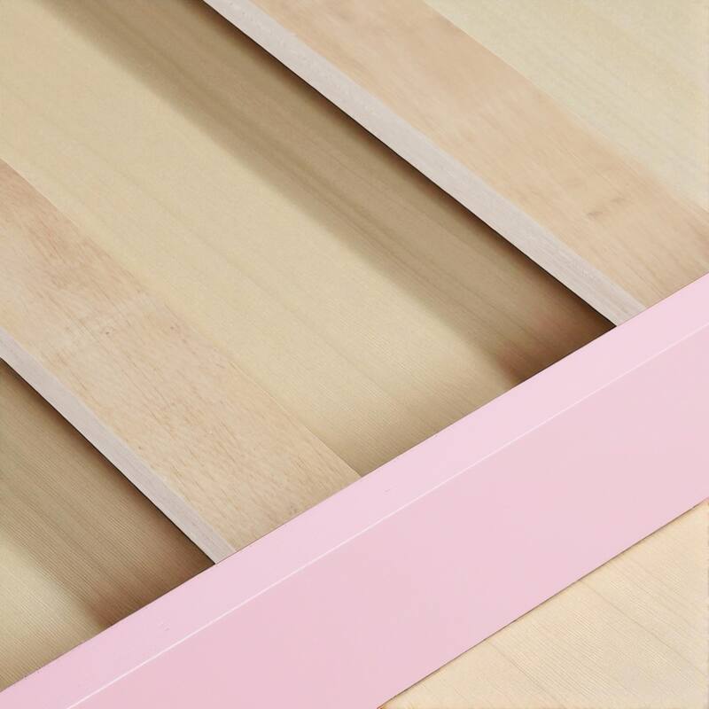 Twin Size Wood Platform Bed with Headboard and Footboard, Solid Pine Frame and Slat Support, No Box Spring