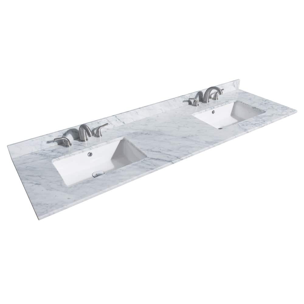 Wyndham Collection 72" Double Vanity Top with Undermount Rectangular