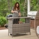 preview thumbnail 4 of 23, Indoor/Outdoor Wicker Rattan Patio Bar Counter Table with Two Shelves