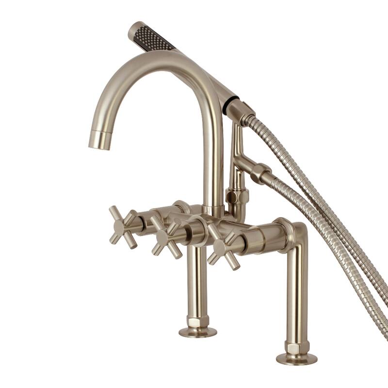 Concord 7-Inch Deck Mount Clawfoot Tub Faucet - Brushed Nickel
