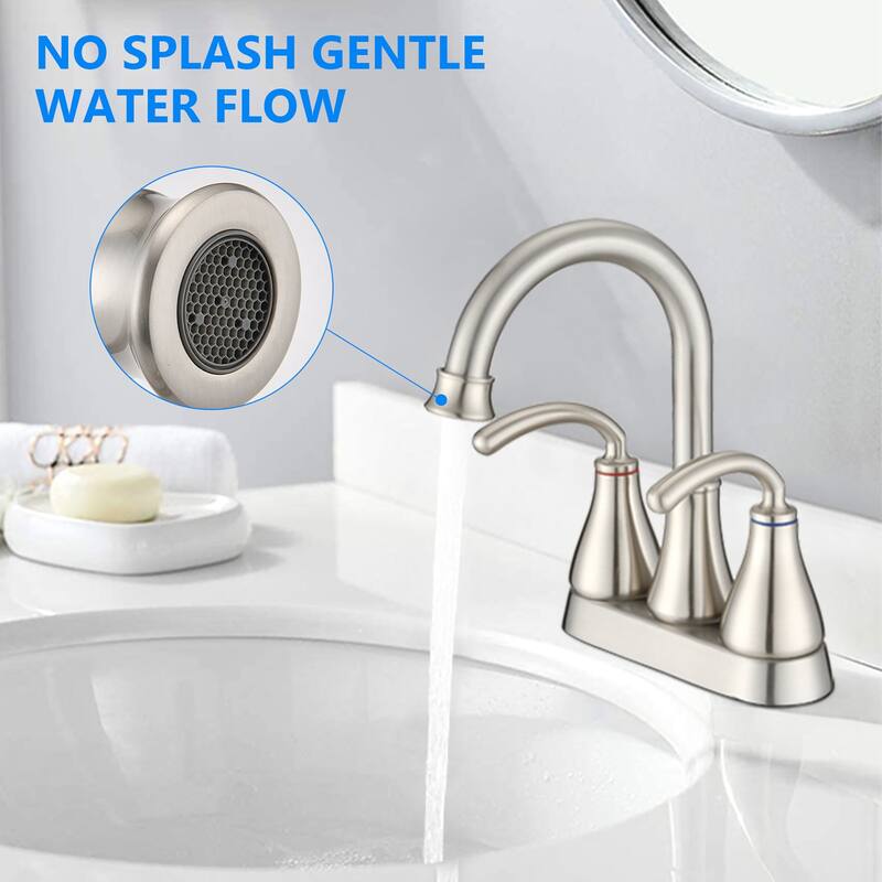 Double Handle Bathroom Faucet with Pop-up Drain