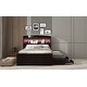 preview thumbnail 4 of 13, Twin XL Platform Bed with LED Headboard, Charging Station, Trundle, Dark Brown