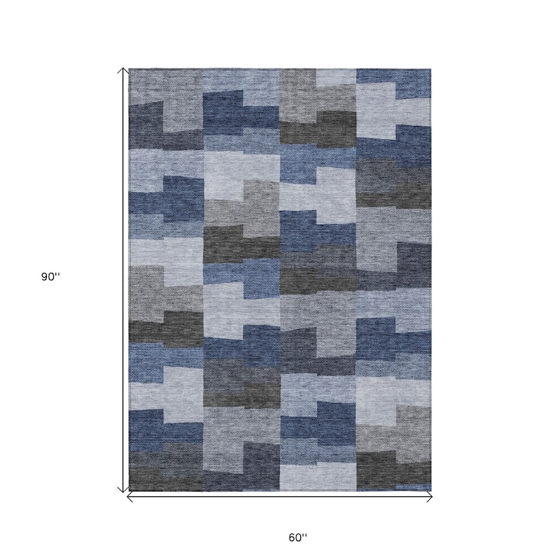 HomeRoots Geometric Transitional Rectangle Outdoor Rug