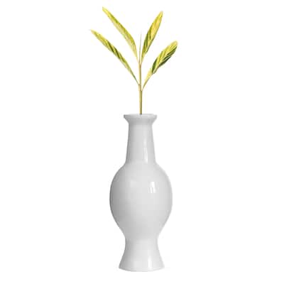 Modern Trumpet flower vase, White Unique Floor Vase, 26 Inch Floor Vase, Home Interior Decoration, Modern Large Floor Vase