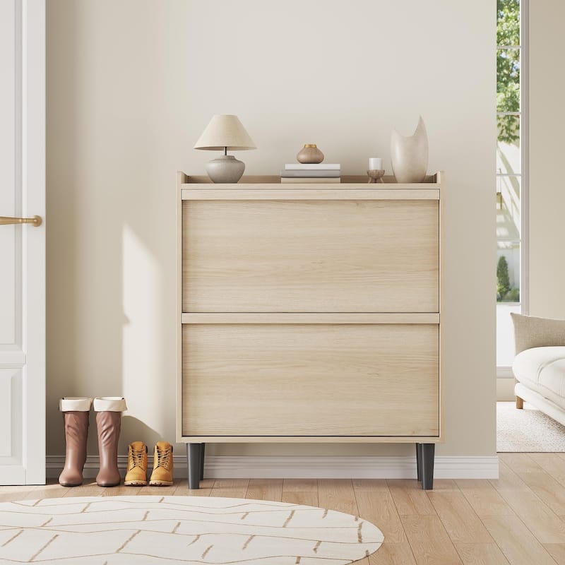 Drawer Wooden Shoe Cabinet with Adjustable Shelves