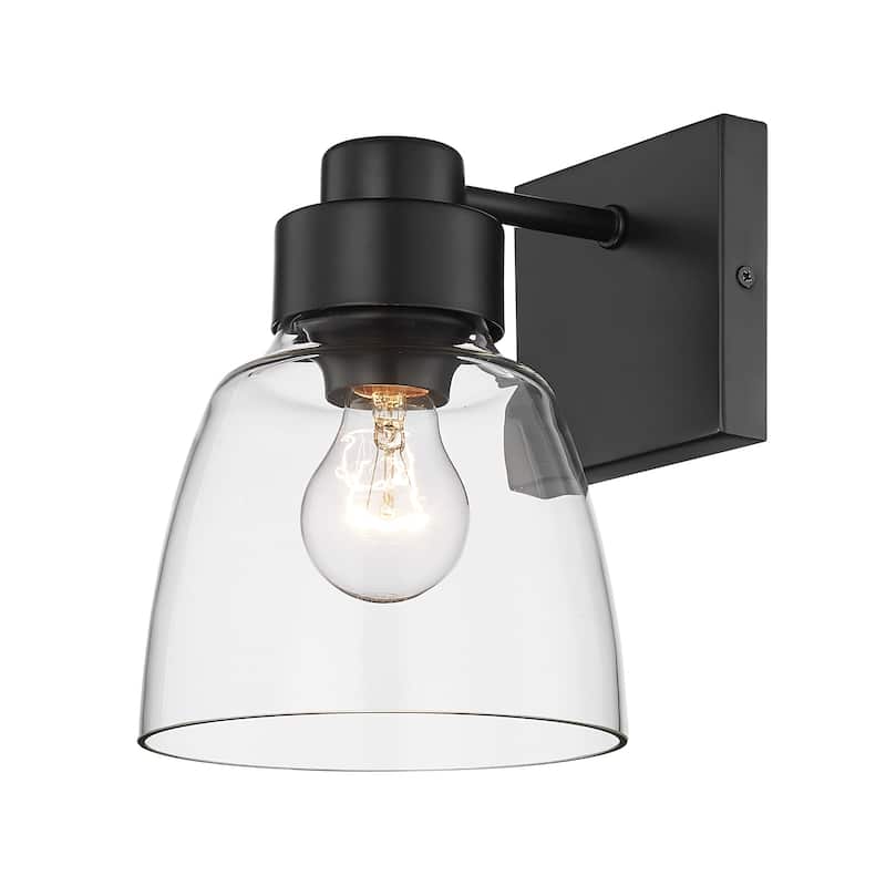 Remy 1-Light Wall Sconce - Matte Black with Clear Glass