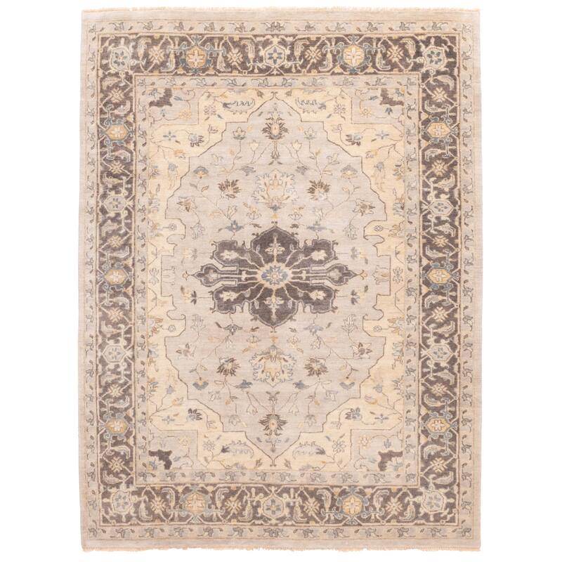 ECARPETGALLERY Hand-knotted Finest Agra Jaipur Light Grey Wool Rug - 8'6 x 11'5