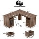 preview thumbnail 68 of 70, Modern Farmhouse L-Shape Desk with File Cabinet and Drawers, Homer Office Executive Desk with Charge Station