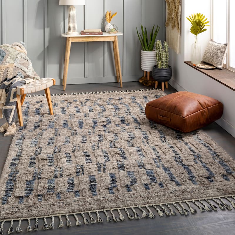Onan Handmade Bohemian Textured Wool Area Rug