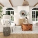 preview thumbnail 7 of 19, Gray Mother of Pearl Shell Handmade Shell Mosaic Hexagon Accent Table with Brown Accents
