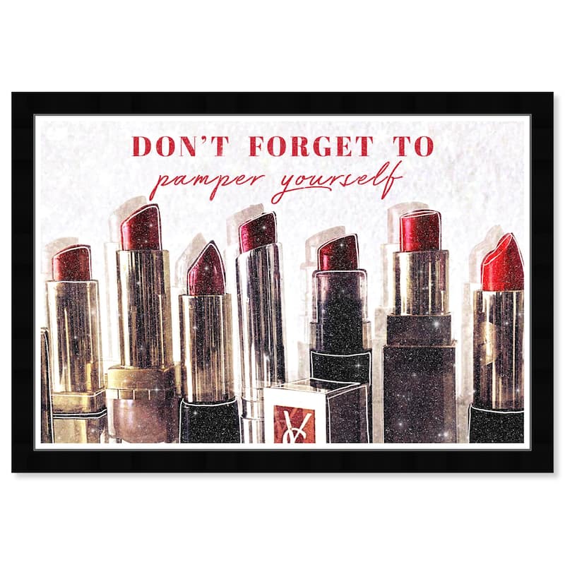 Wynwood Studio Prints Fashion and Glam Pamper Yourself Makeup Red and Glam Wall Art Canvas Print
