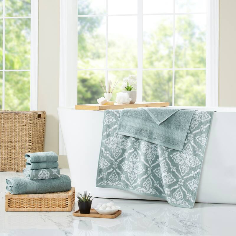 Modern Threads Amaris 6-Piece Yarn Dyed 100-Percent Cotton Towel Set - Ivy