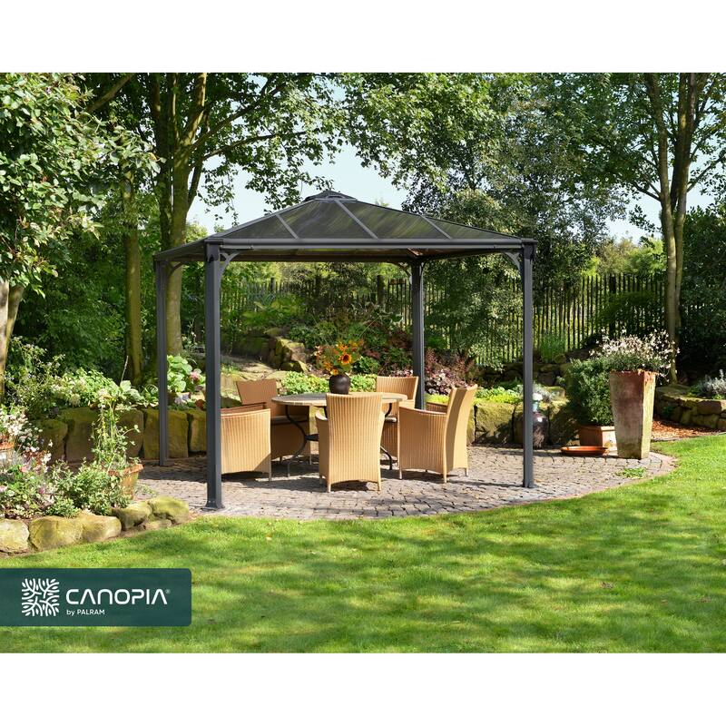 Palermo 10 ft. x 10 ft. Gray/Bronze Outdoor Gazebo - 10 ft. x 10 ft.