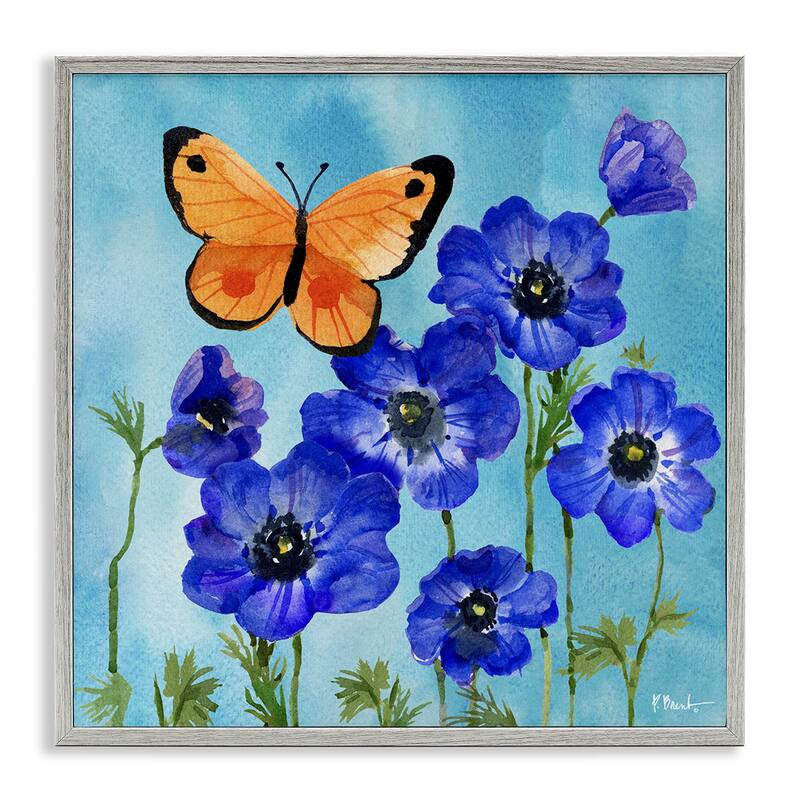 Stupell Poetic Monarch Butterfly Framed Giclee Art Design By Paul Brent - 24 x 24 - Grey