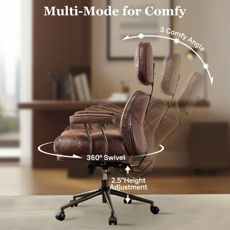 OVIOS Suede Fabric Ergonomic Lumbar Support Office Chair Desk Chair