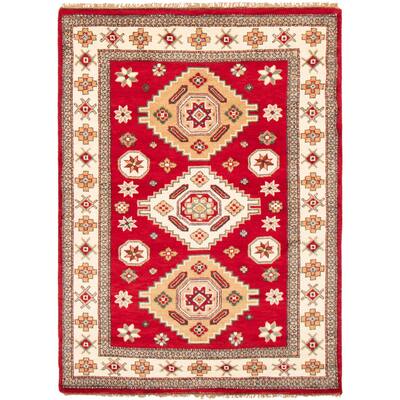 ECARPETGALLERY Hand-knotted Royal Kazak Red Wool Rug - 5'10 x 7'11