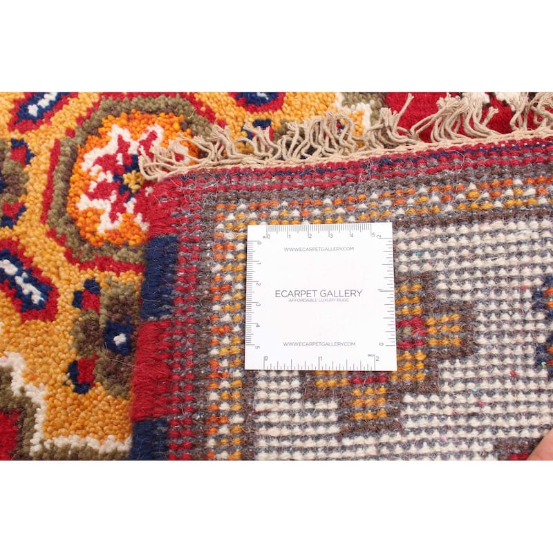 ECARPETGALLERY Hand-knotted Royal Kazak Red Wool Rug - 2'7 x 8'6