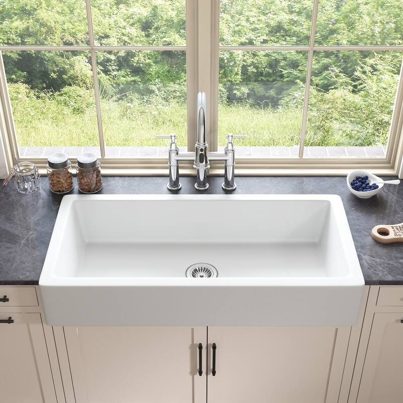 Farmhouse Apron Ceramic Kitchen Sink - 37''x19''