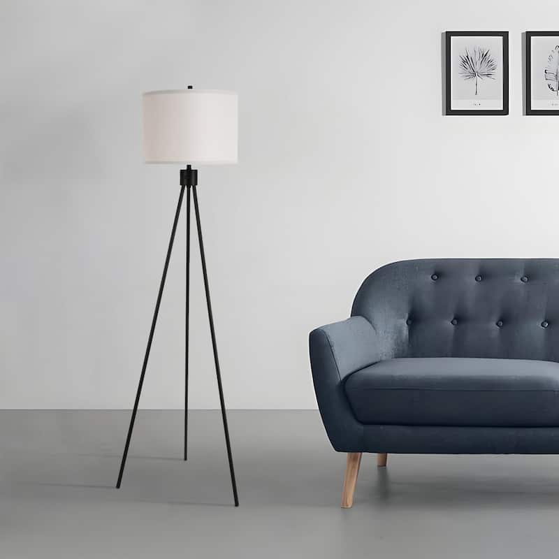 Modern Black Metal Floor Lamp - Single