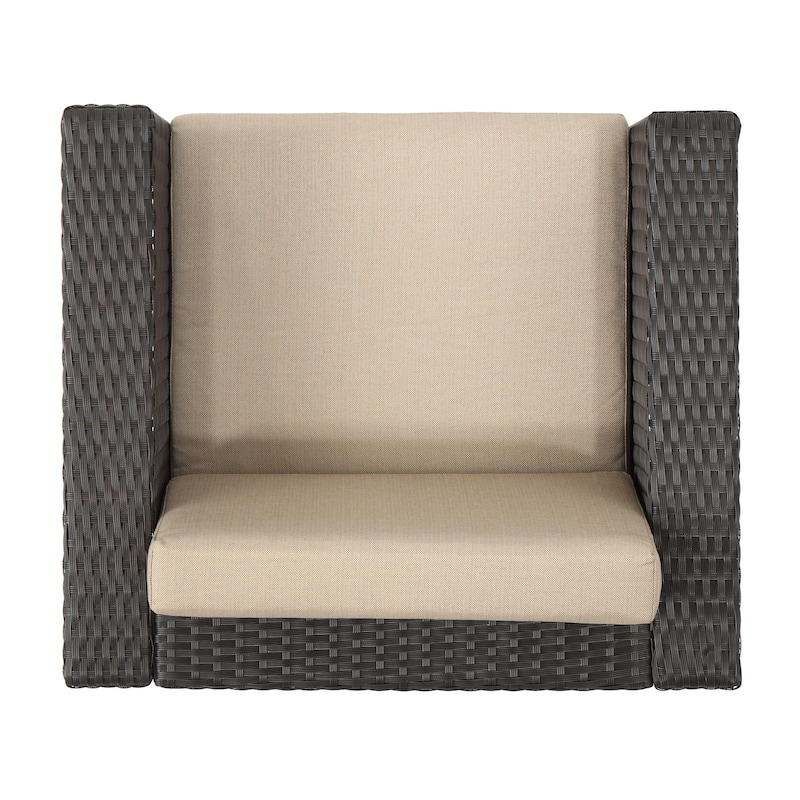 Puerta Outdoor Club Chairs with Water Resistant Cushions (Set of 4) by Christopher Knight Home