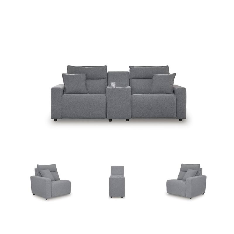 Signature Design by Ashley Modmax Gray 3-Piece Power Reclining Sectional - 100" W x 41" D x 41" H