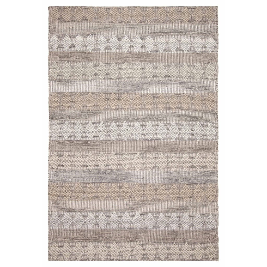 ECARPETGALLERY Braid weave Sienna Khaki Wool Rug - 6'1 x 9'0
