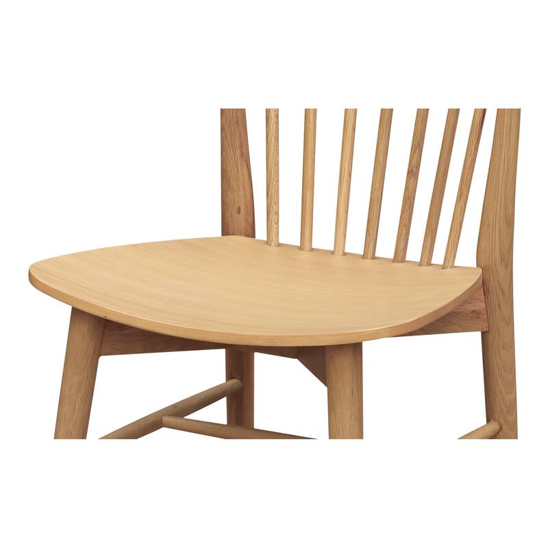 NADAAL STUDIOS Briar Dining Chair, Spindle Back, Solid Walnut Frame, Walnut Finish - Set of 2